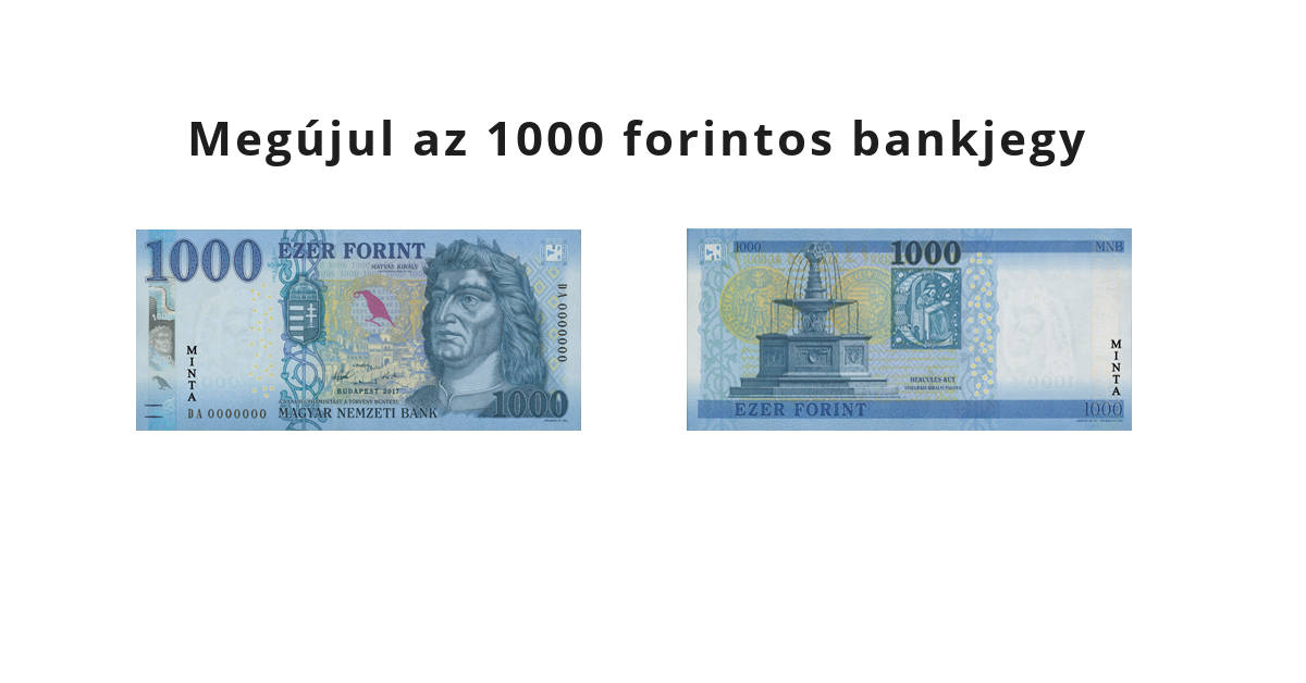 Itt az új 1000 forintos bankjegy