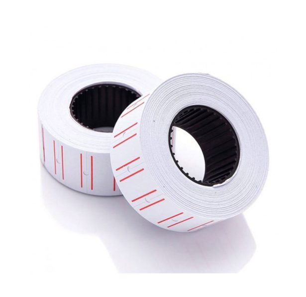 MoTEX árazócímke 22x12mm, piros vonallal, szögletes, MX-5500 NEW egysoros árazógéphez