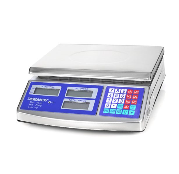 ACS-768 ellenőrző bolti mérleg, fém burkolat, 40kg, jól látható LCD kijelző