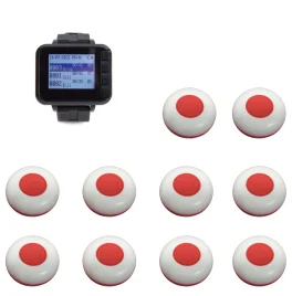 EC-02 Pincérhívó, Vendéghívó Rendszer, Karórával És 10db Elegáns Hívóombbal