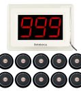 EC-01 Pincérhívó, Vendéghívó Rendszer, Kisméretű Fali Kijelzővel, 10db Hívógombbal