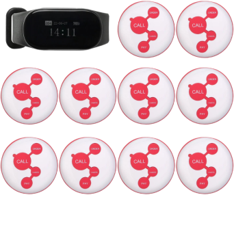 EC-07 Waiter Call, Guest Paging System – With Tabletop Display and 10 Call Buttons