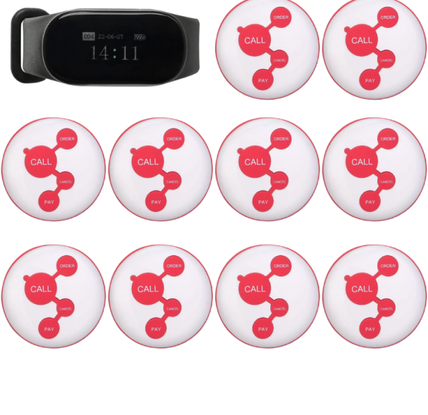 EC-07 Waiter Call, Guest Paging System – With Tabletop Display and 10 Call Buttons