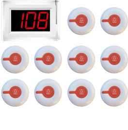 EC-05 Waiter Call, Guest Paging System – With Large Display and 10 Waterproof Call Buttons