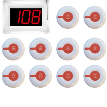 EC-05 Waiter Call, Guest Paging System – With Large Display and 10 Waterproof Call Buttons