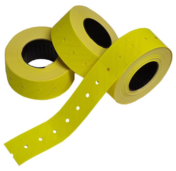 Árazócímke 21x12mm, Fluo Citrom, szögletes,  MX-5500 NEW egysoros árazógéphez