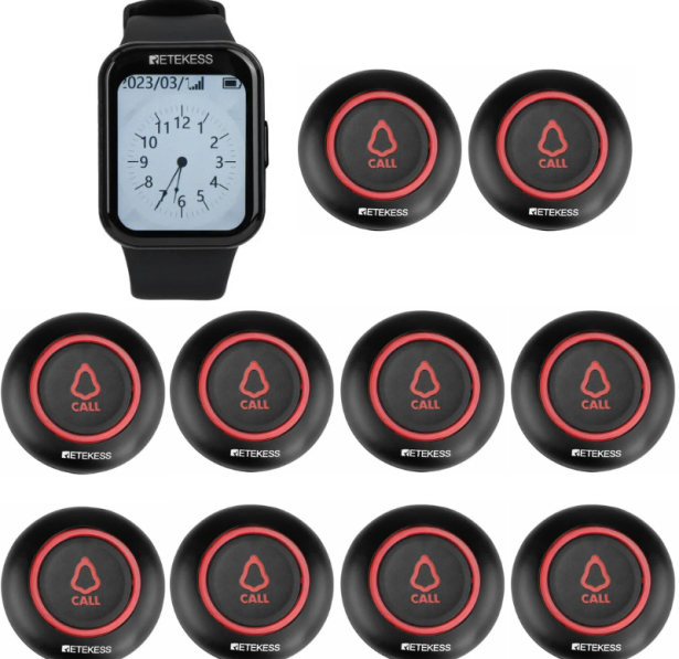 EC-08 Waiter Call, Guest Paging System – With Display and 10 Call Buttons
