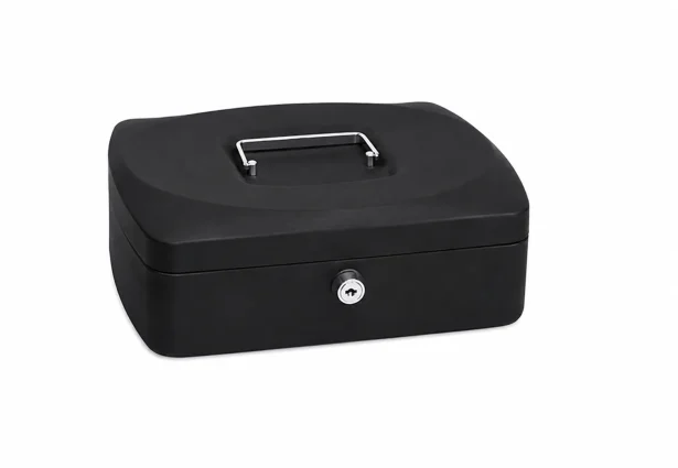 Pénzkazetta kerekített L 255x200x90 mm – fekete színben